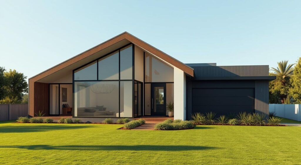 design-inovador-em-casas-de-um-pavimento-1024x563 O truque de arquiteto que faz um projeto de casas simples com garagem parecer muito mais espaçoso.