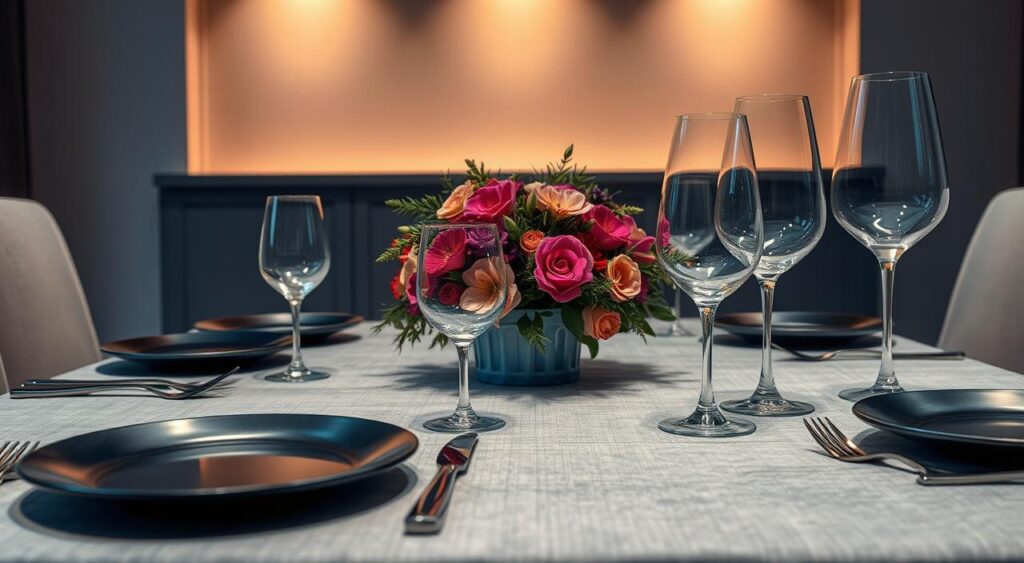 elementos-essenciais-mesa-sofisticada-1024x563 Mesa Posta com Prato Preto: O Luxo e Elegância à Mesa