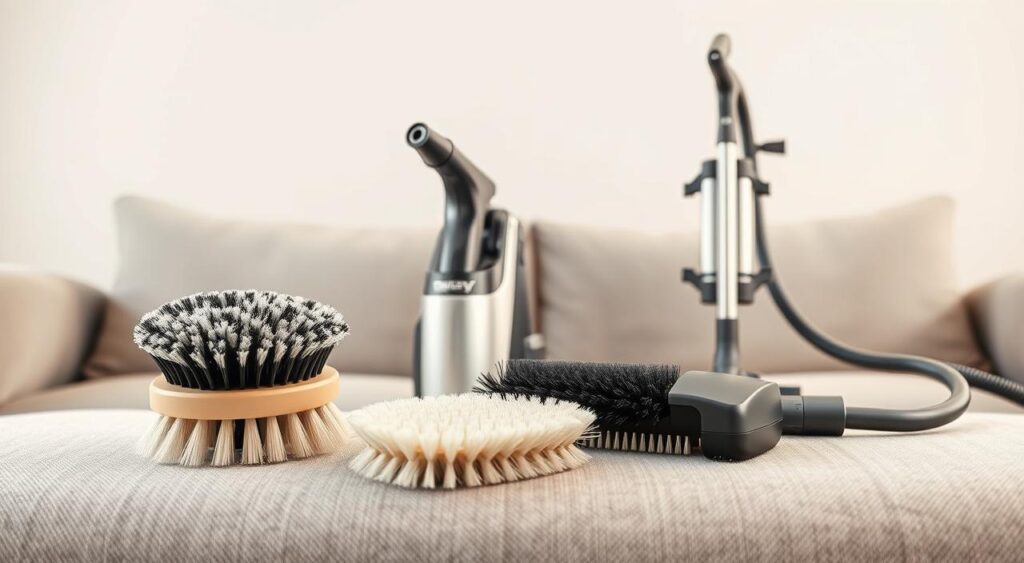 equipamentos-para-limpeza-de-sofa-1024x563 Como limpar sofá de tecido sem manchar e manter a durabilidade
