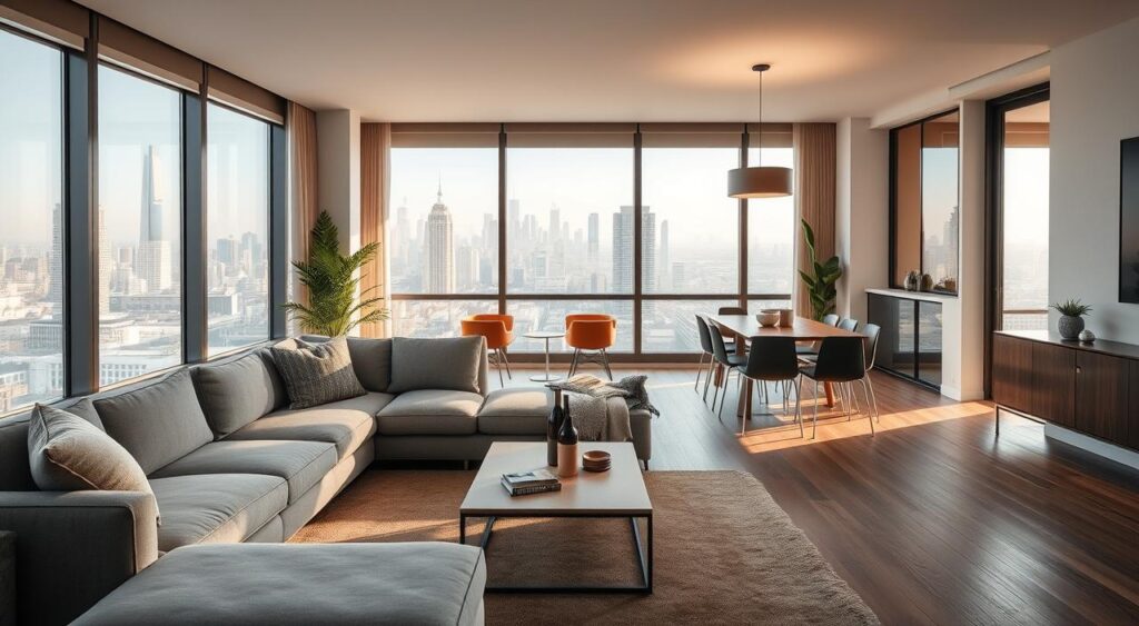 espacos-integrados-1-1024x563 Apartamento pequeno e moderno: 8 truques que fazem a diferença