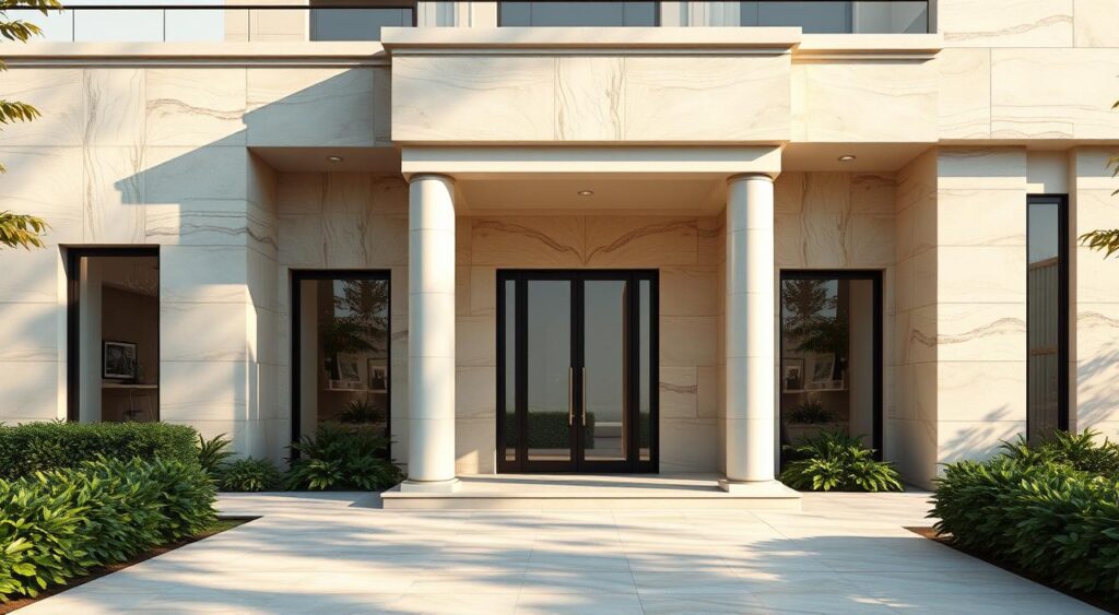 fachadas-de-casa-com-porcelanato-1024x563 Por Que Usar Casa com Porcelanato na Frente em 2025?