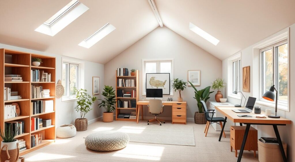 funcionalidade-no-sotao-1024x563 Você já viu uma decoração de Sótão linda? Veja como ela reformou