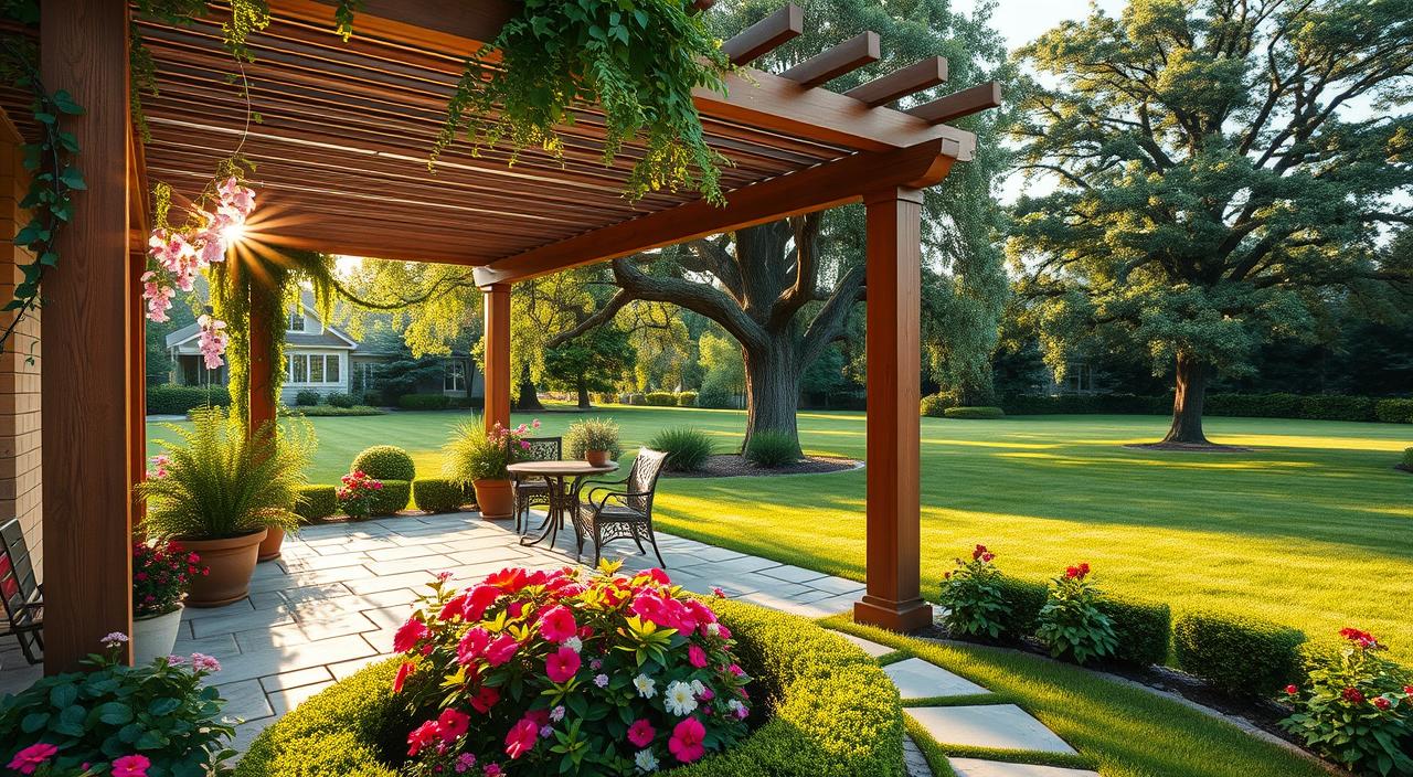 ideias de decoração para jardim com pergolado