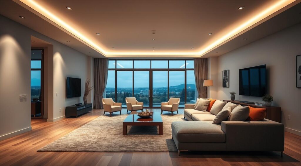 iluminacao-funcional-para-sala-de-estar-1024x563 Como escolher a iluminação ideal para sala de estar moderna