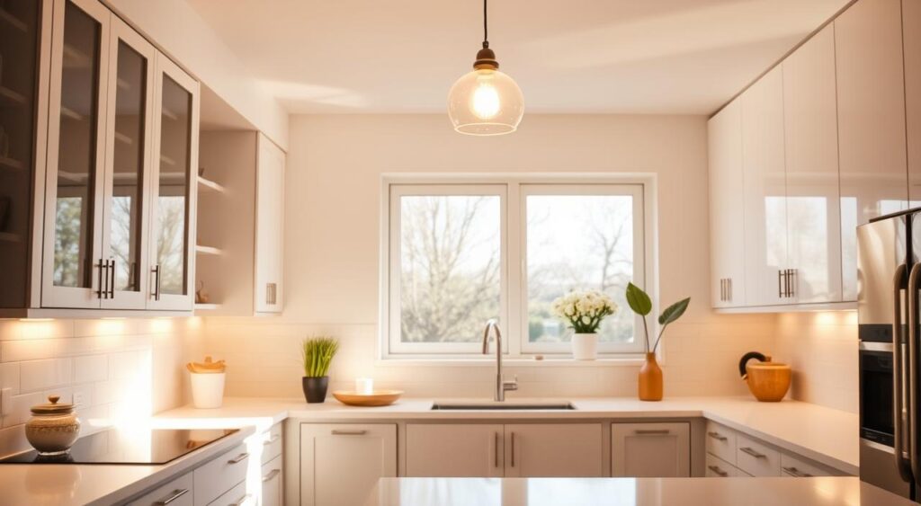 iluminacao-na-cozinha-1024x563 7 dicas para organizar a cozinha pequena sem perder espaço