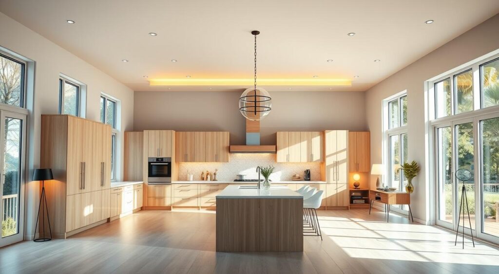 iluminacao-para-cozinha-aberta-1024x563 Cozinha Aberta com Sala: 10 Dicas pra Integração e Estilo