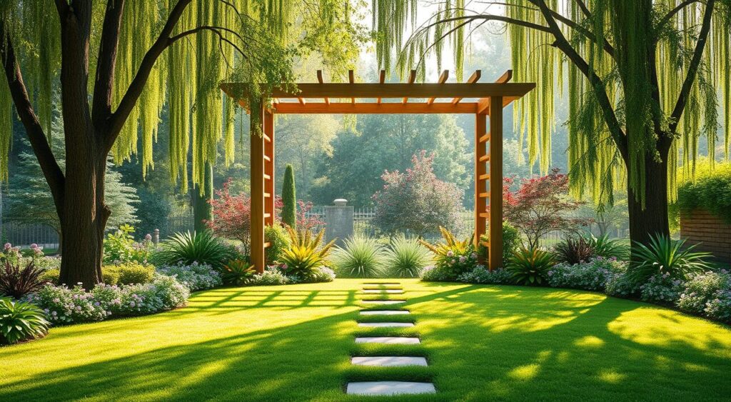 jardim-com-pergolado-simples-1024x563 Jardim com Pergolado Simples: Ideias Baratas e Lindas