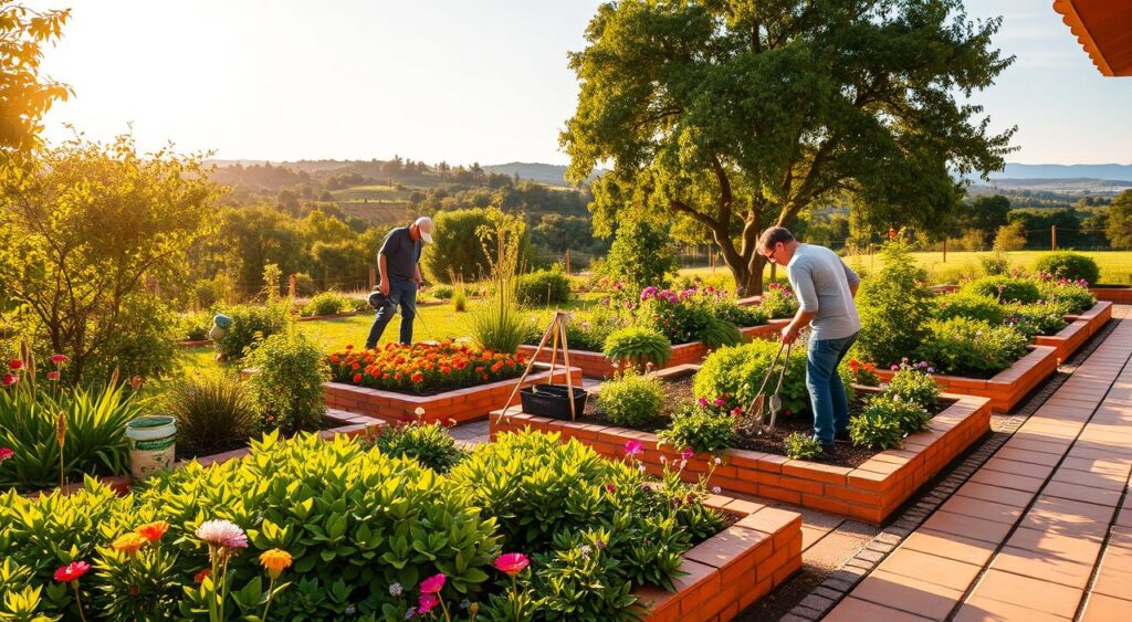 manutencao-de-jardim-com-telha-1024x563 Jardinagem com Telha: Dicas Baratas Para Criar Vasos Incríveis