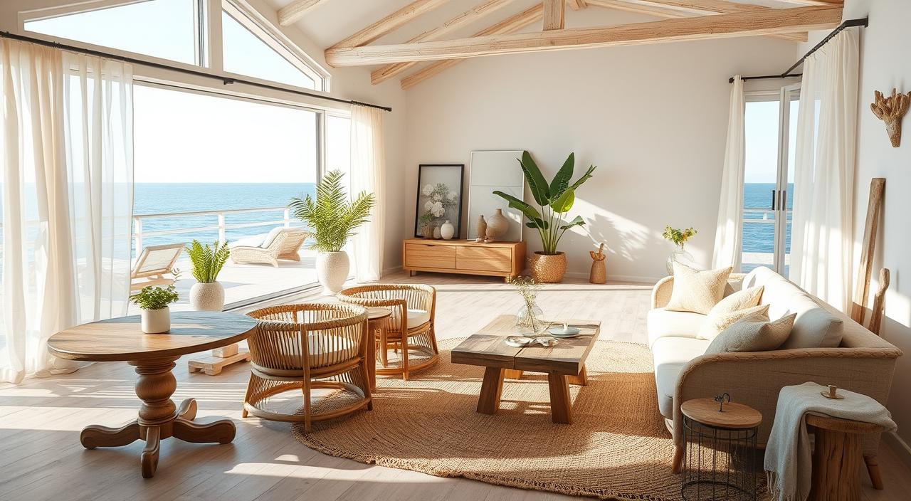 móveis rústicos para apartamento estilo praiano