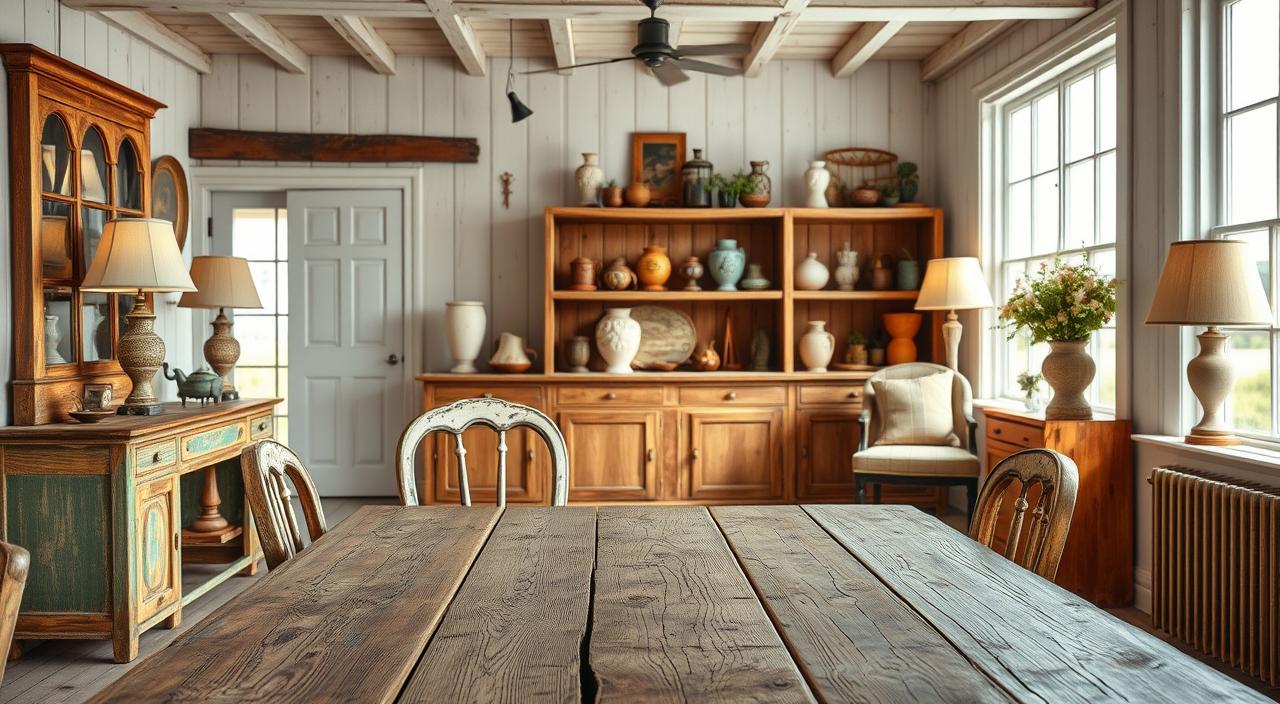 móveis vintage na decoração farmhouse