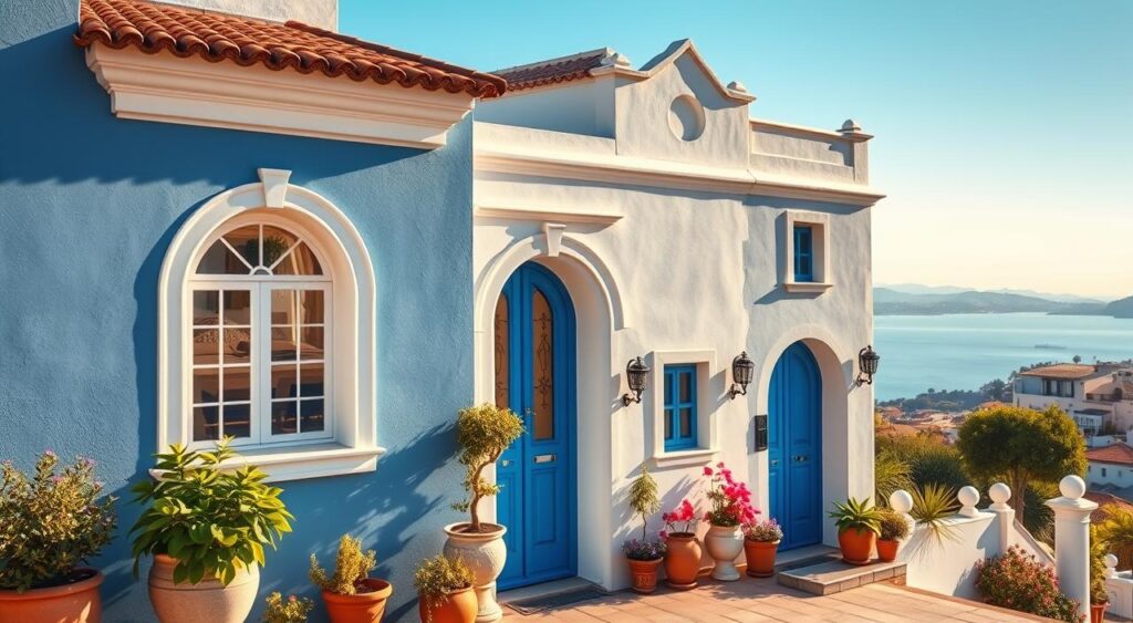 pintura-de-fachada-azul-e-branca-1024x563 Fachada Azul e Branco: Como Usar a Dupla Perfeita na Sua Casa