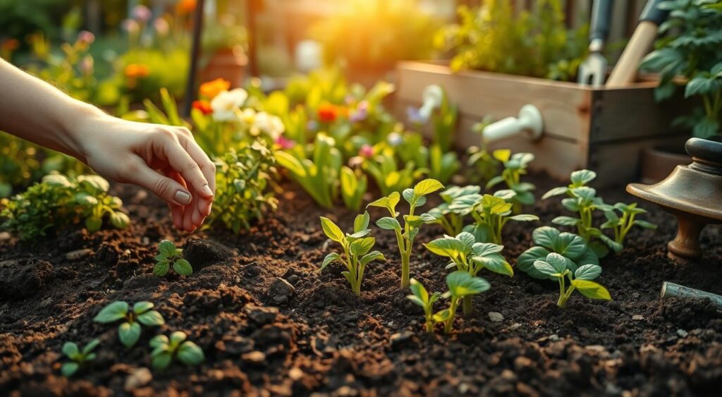 plantar-sementes-e-mudas-para-horta-de-temperos-1024x563 Crie Sua Horta de Temperos em Casa Facilmente