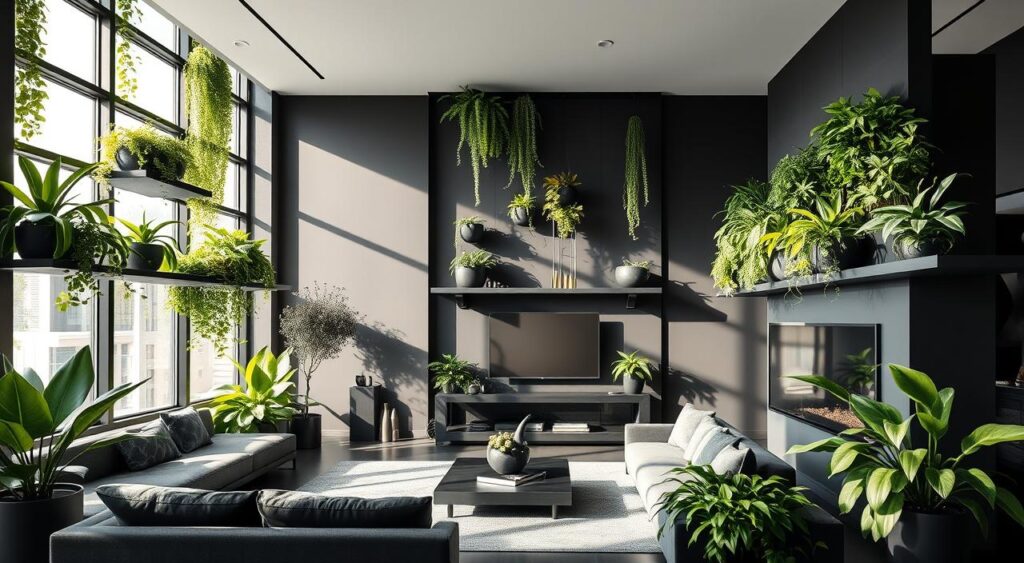 plantas-na-decoracao-apartamento-preto-1024x563 Apartamento Preto: Como decorar com elegância sem exagerar