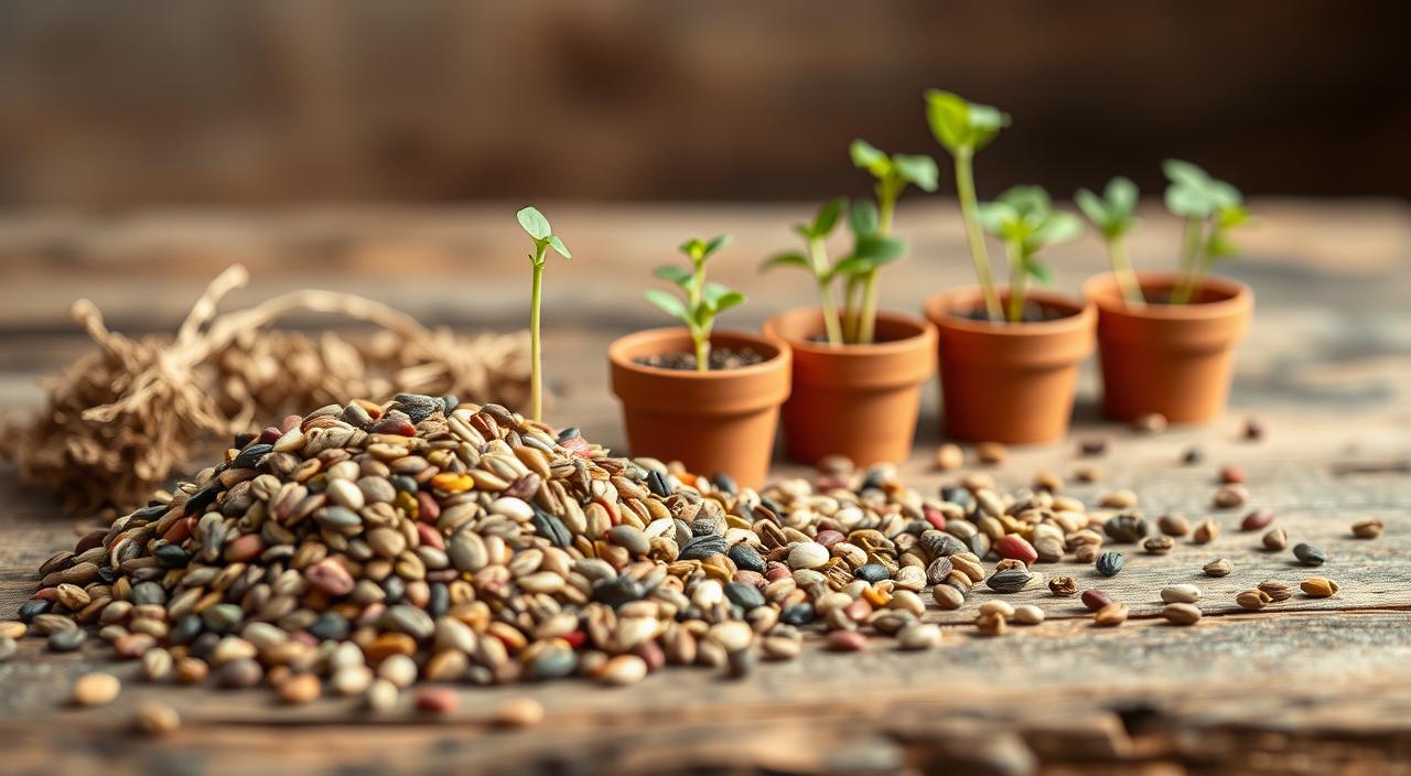 sementes e mudas de plantas aromáticas