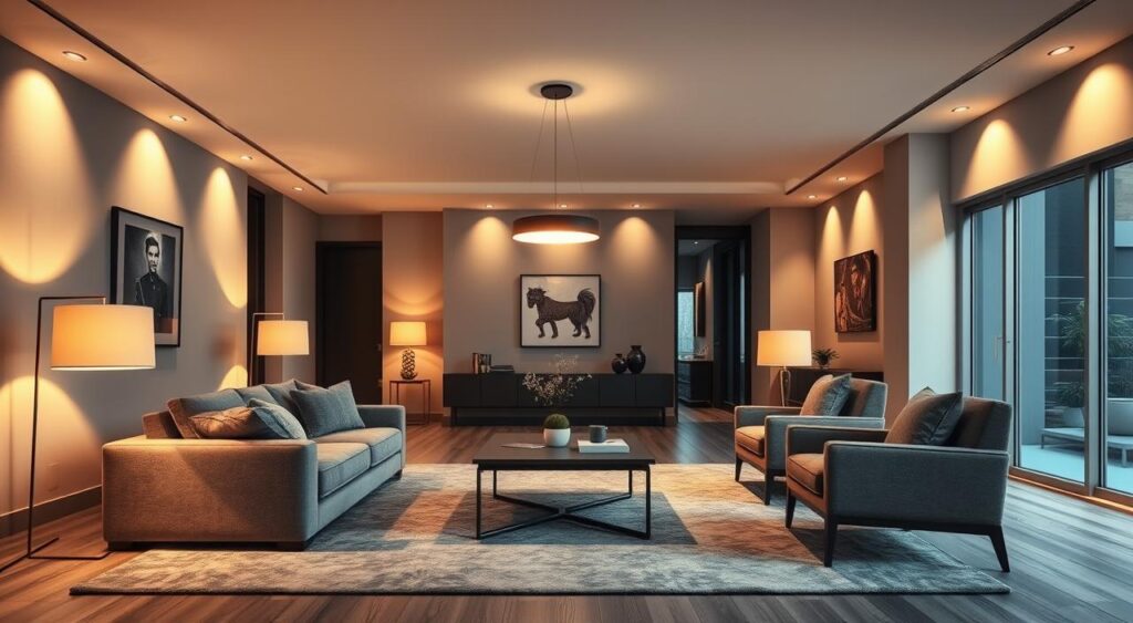 setorizar-ambientes-com-iluminacao-adequada-1024x563 Como escolher a iluminação ideal para sala de estar moderna