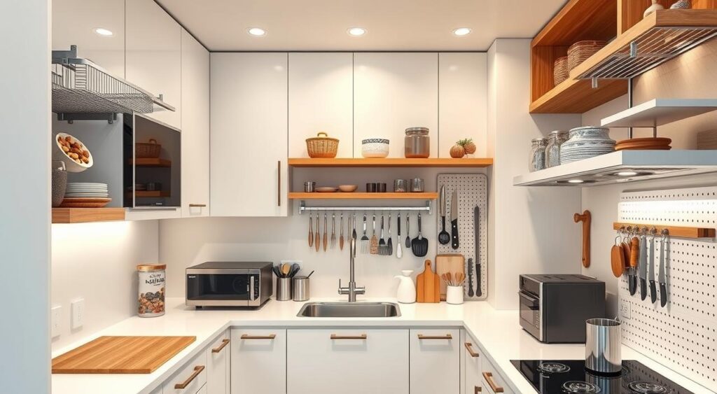 solucoes-criativas-de-armazenamento-na-cozinha-1024x563 7 dicas para organizar a cozinha pequena sem perder espaço