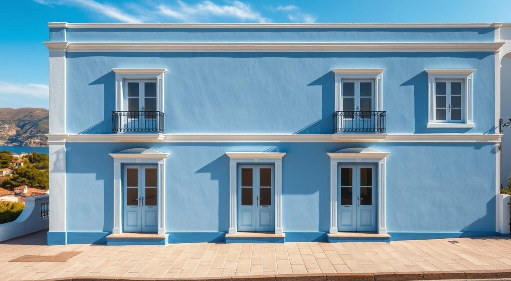 tendencias-de-fachadas-azul-e-branco-1024x563 Fachada Azul e Branco: Como Usar a Dupla Perfeita na Sua Casa