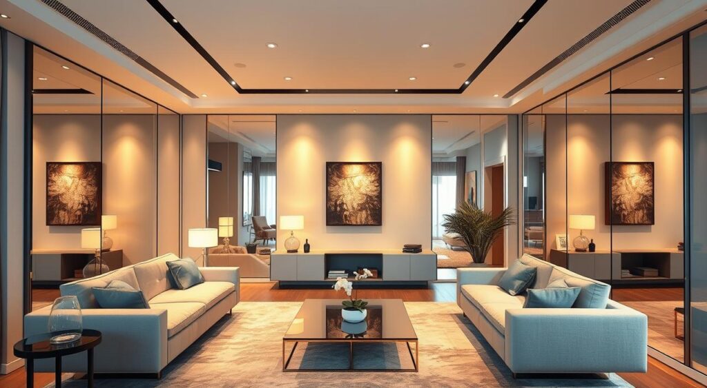 uso-de-espelhos-na-decoracao-1024x563 Apartamento pequeno e moderno: 8 truques que fazem a diferença