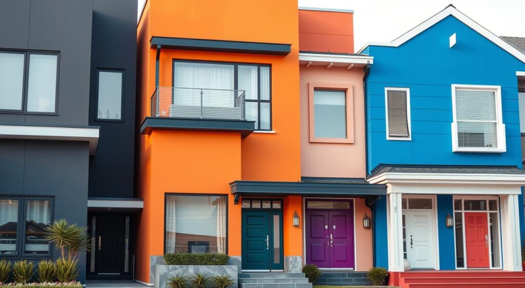 combinacoes-de-cores-para-fachadas-de-casas-modernas-1024x563 Cores de Casas Modernas: Veja Como Fugir do Básico com Elegância