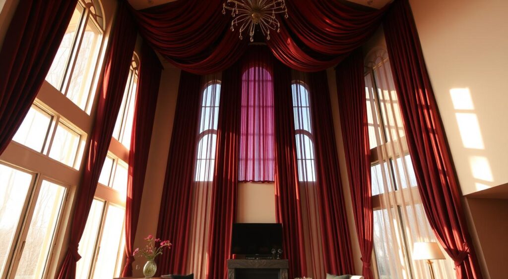 cortinas-sala-alta-1024x563 10 Modelos Pra Decorar sua Sala Alta com Estilo e Conforto