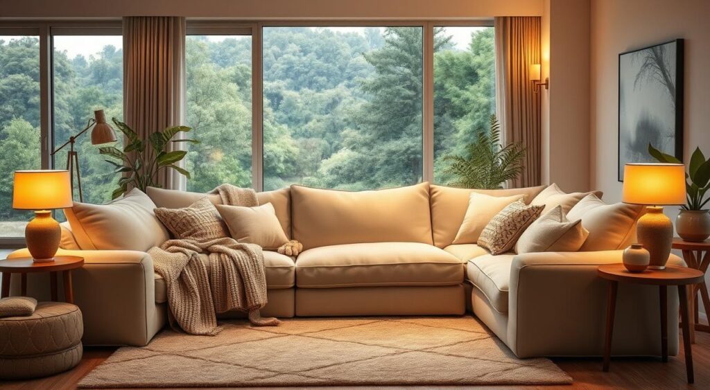 decoracao-confortavel-1024x563 10 Modelos Pra Decorar sua Sala Alta com Estilo e Conforto