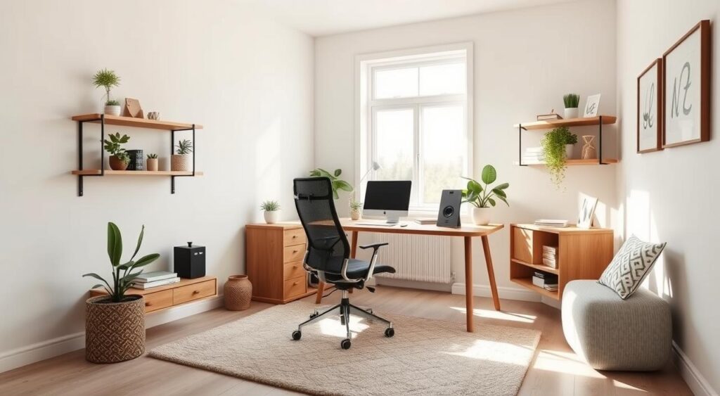 decoracao-pratica-no-home-office-1024x563 Decoração de Escritório em Casa: Mostramos como fazer muito com pouco espaço