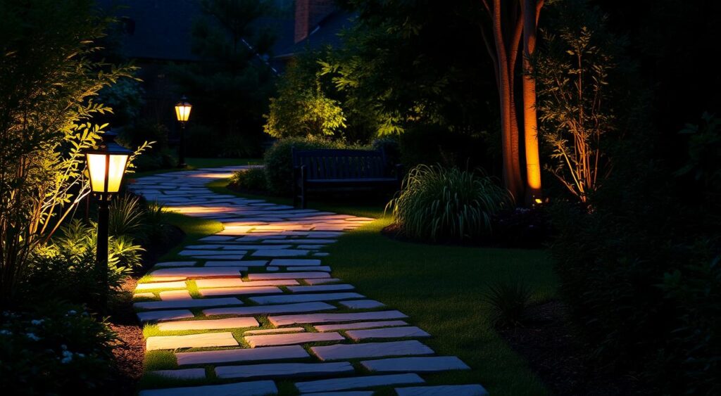 iluminacao-de-caminhos-de-pedra-1024x563 Caminho de Pedras na Entrada da Sua Casa com Beleza e Muito Estilo