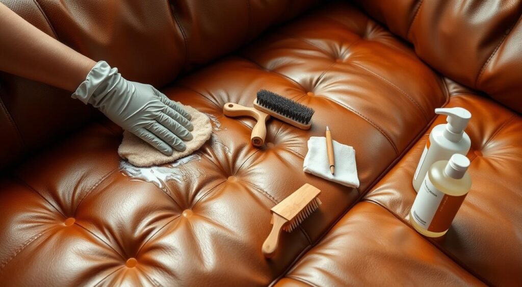 limpeza-de-sofa-de-couro-1024x563 Os Truques Caseiros para Higienizar Sofá de uma vez por todas