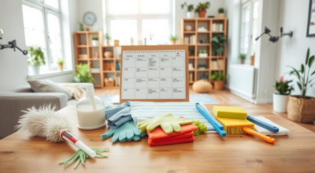 planejamento-de-limpeza-1024x563 15 Dicas para Manter a Sala Limpa e Organizada sem Sofrer
