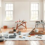 preparação do espaço para pintura