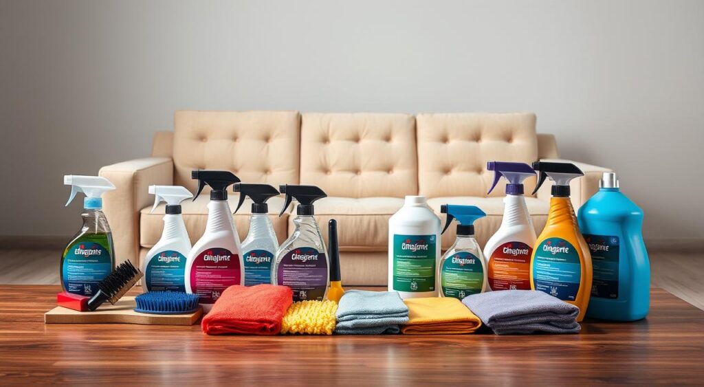 produtos-para-limpeza-de-estofados-1024x563 Limpeza de Sofá e Colchão: Os truques caseiros que funcionam