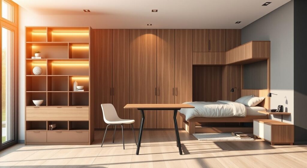 Design-inteligente-e-moveis-multifuncionais-para-otimizar-espacos-pequenos-1024x563 Móveis Planejados para Quarto Pequeno: 10 Dicas Úteis e Práticas