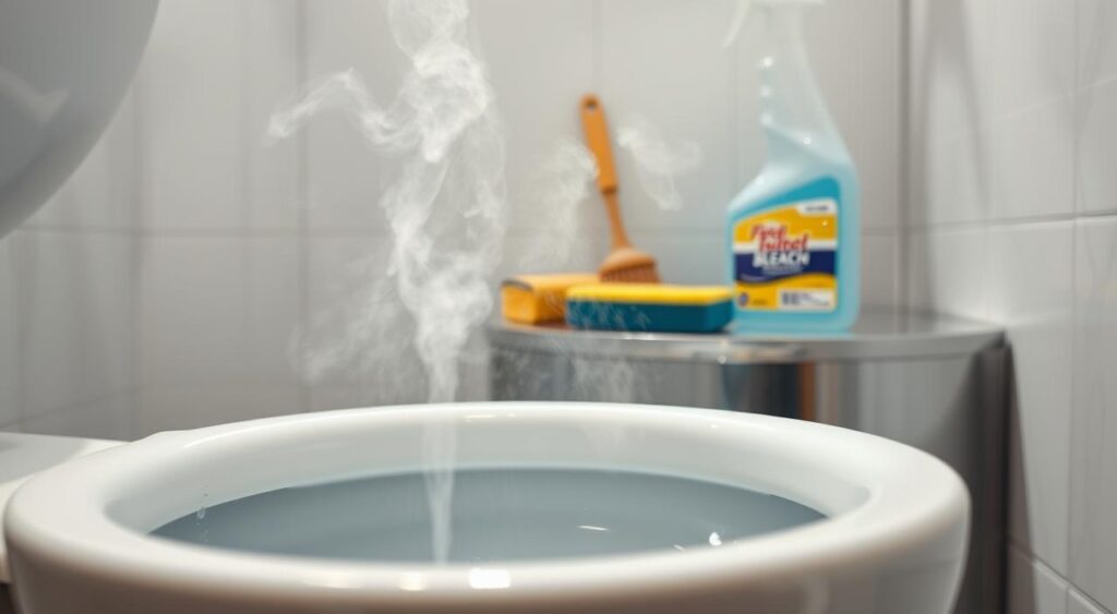 agua-sanitaria-na-limpeza-do-vaso-sanitario-1024x563 Como Tirar Manchas do Vaso Sanitário sem Danificar a Peça