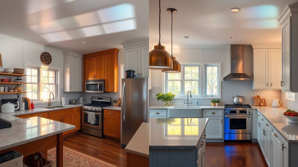 antes-e-depois-de-cozinhas-decoradas-e-reformadas-Ventrameli-Decor-14-1024x576 Fotos Incríveis de Antes e Depois de Cozinhas Reformadas e Decoradas