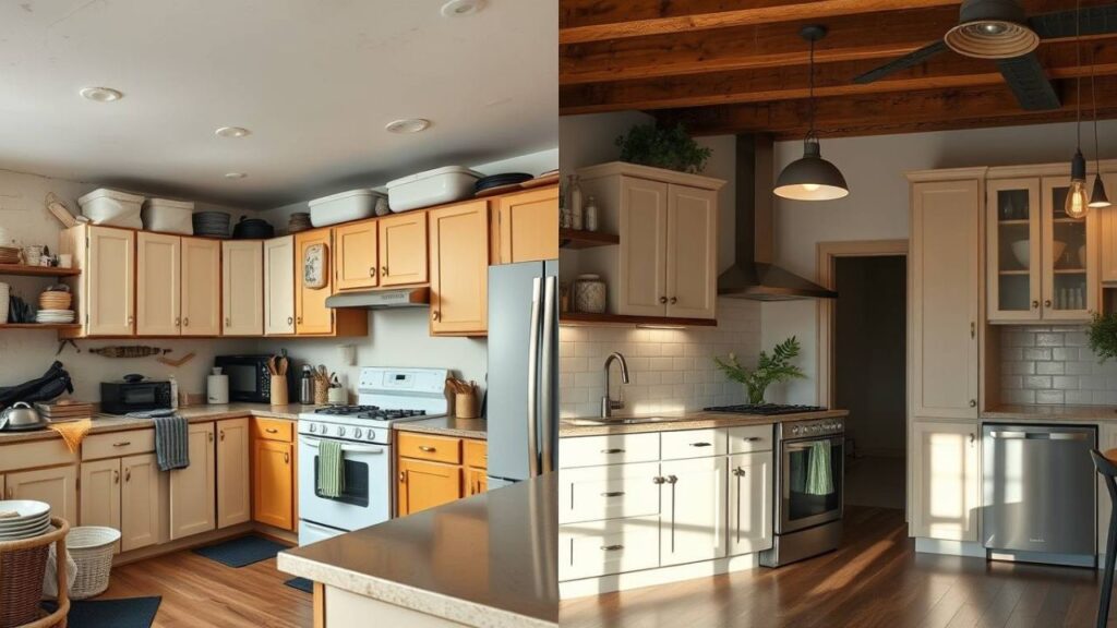 antes-e-depois-de-cozinhas-decoradas-e-reformadas-Ventrameli-Decor-4-1024x576 Fotos Incríveis de Antes e Depois de Cozinhas Reformadas e Decoradas