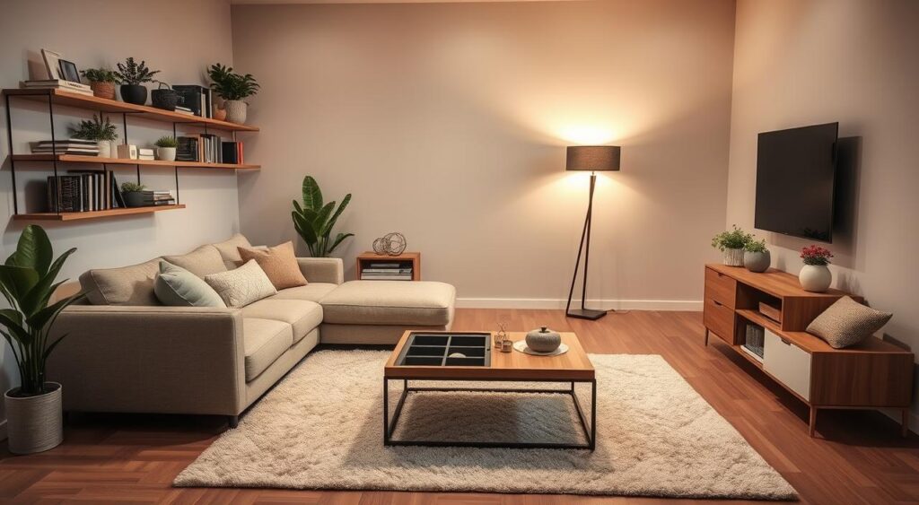 aproveitamento-de-espaco-1024x563 Como Deixar Sua Sala Pequena com Cara de Pinterest Usando Itens Simples