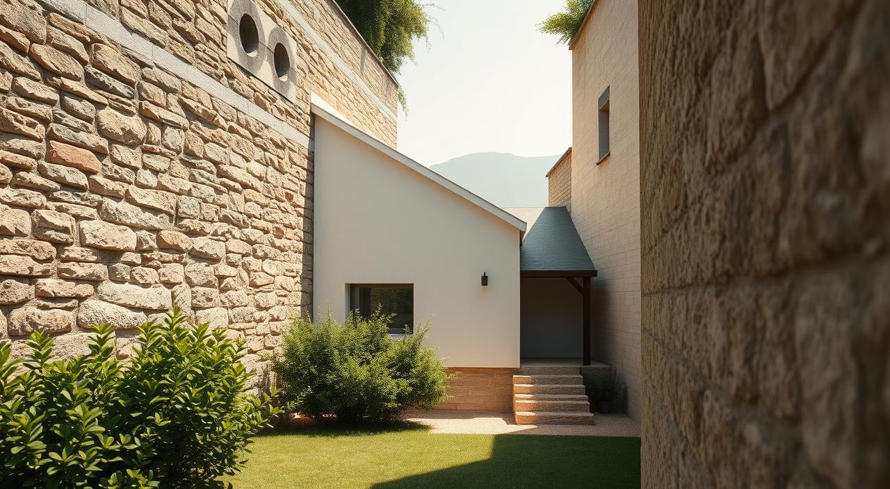 casa encostada no muro