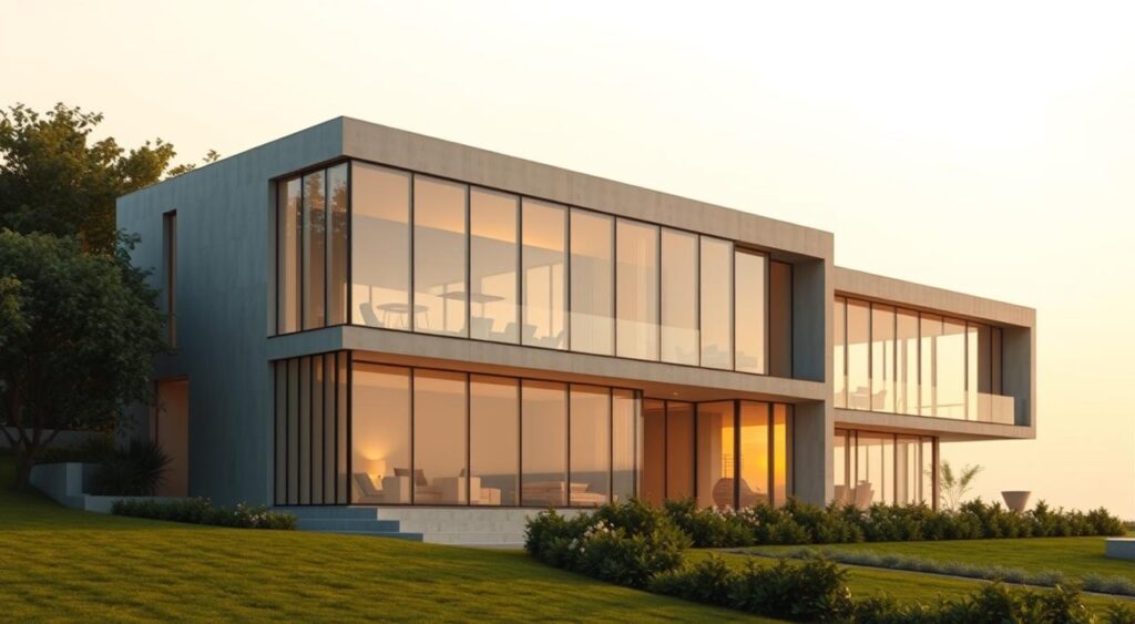 casas-modernas-pele-de-vidro-fachada-residencial-1024x563 Casas Modernas com Pele de Vidro na Fachada: Elegância e Luz