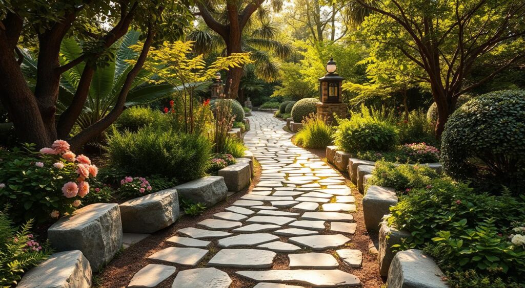 como-fazer-um-caminho-de-pedra-no-jardim-1024x563 Decoração de Jardim com Caminhos de Pedra Encantadores