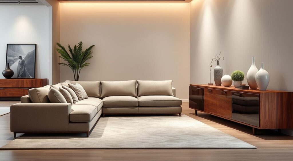 decoracao-com-aparador-de-sofa-em-L-1024x563 Aparador de Sofá em L pode trazer a elegância que faltava