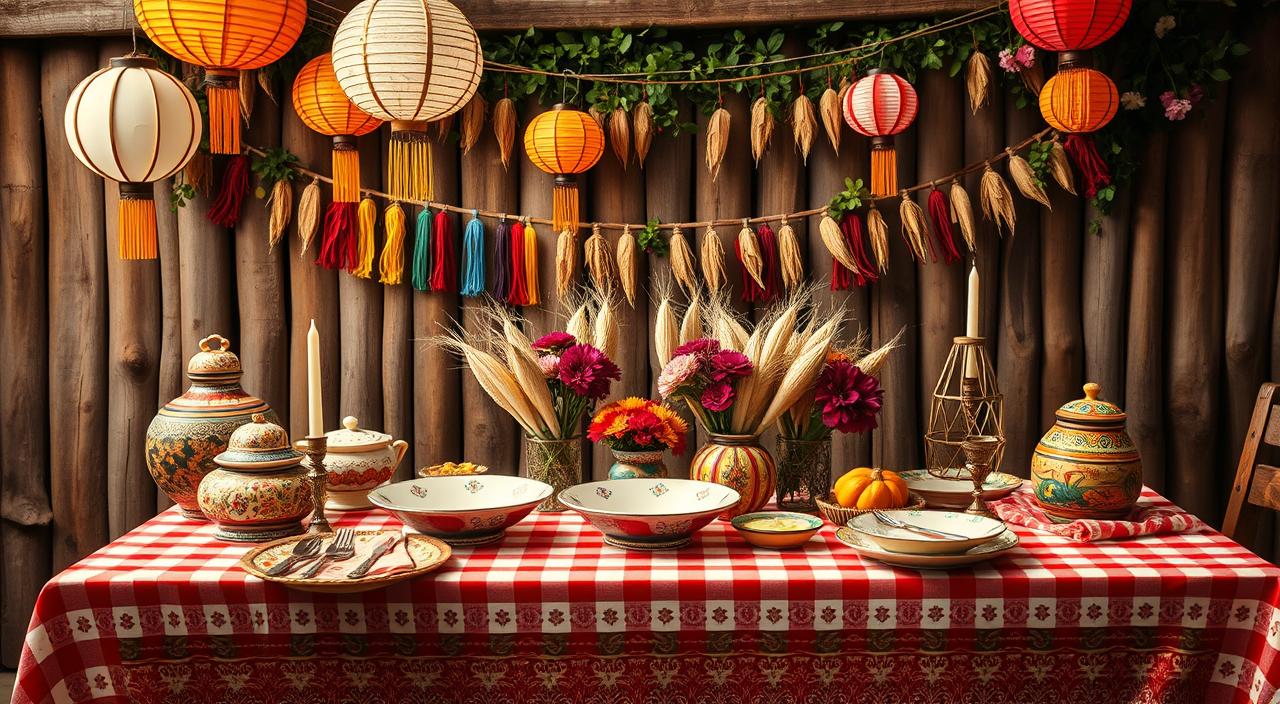 decoração de mesa para festa junina
