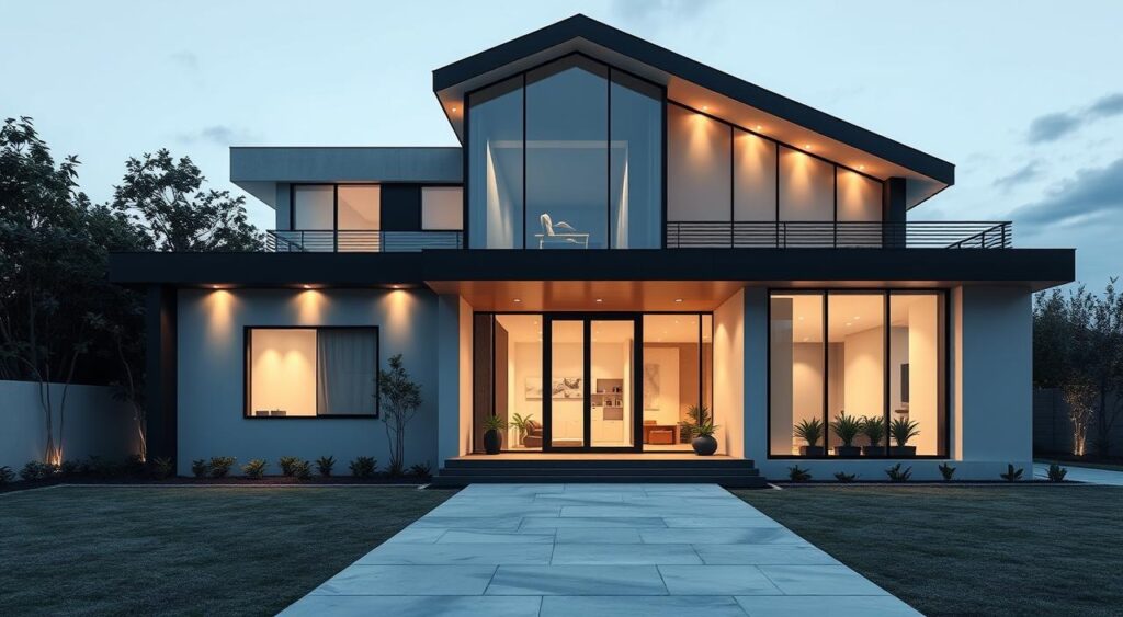 design-de-fachadas-de-casas-criativas-1024x563 Fachadas de Casas com Vidro na Frente: Estilos Modernos