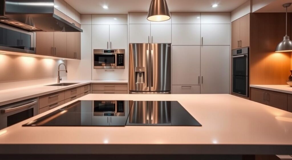 eletrodomesticos-para-cozinha-1024x563 Cozinha Planejada com Ilha pra Te Inspirar a Ter a Sua