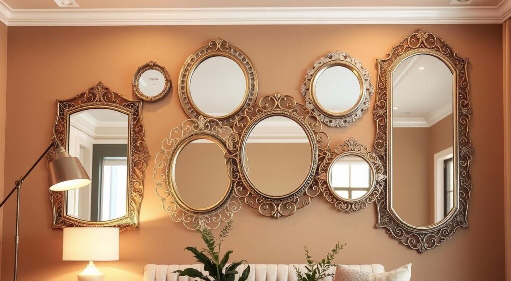 espelhos-decorativos-1024x563 Essas 10 Ideias Baratas para Decoração Vão te Impressionar