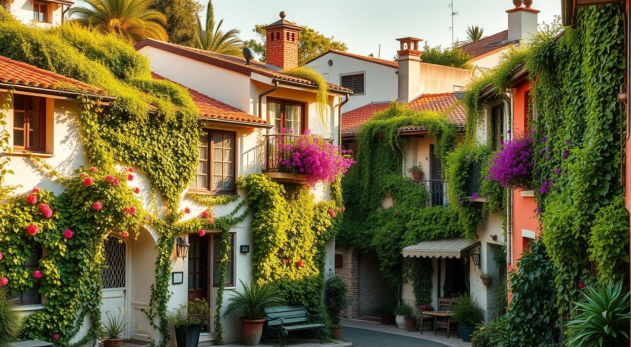 fachadas de casas com plantas