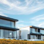 fachadas de casas com vidro na frente