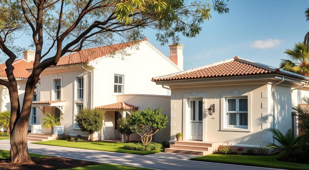 fachadas-de-casas-terreas-1024x563 Fachadas de Casa com Jardim Elegantes e Modernas