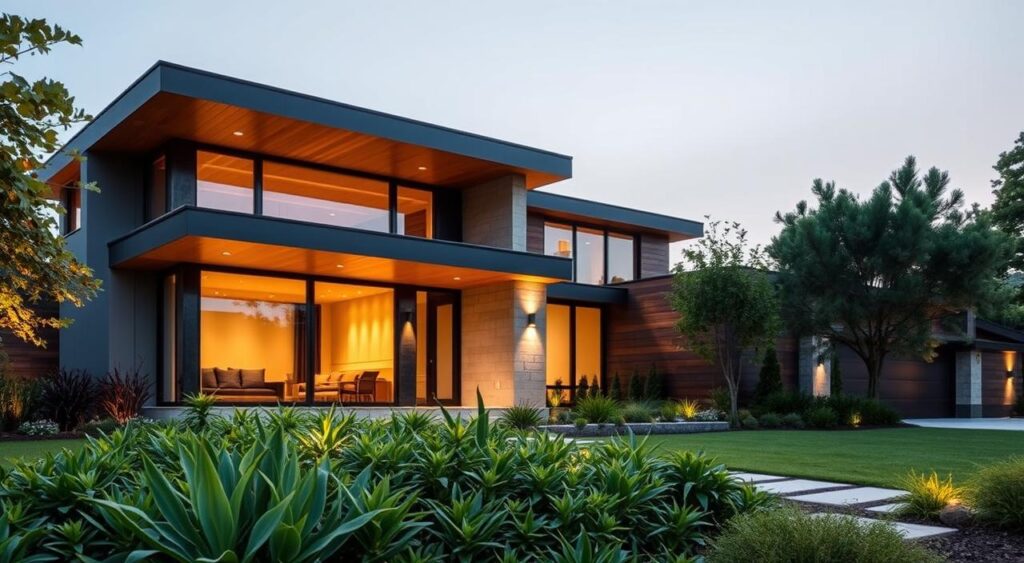 fachadas-modernas-1024x563 Fachadas de Casa com Jardim Elegantes e Modernas