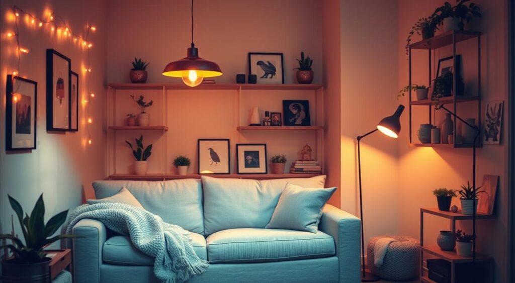 iluminacao-apartamento-pequeno-decorado-1024x563 20 Ideias para Apartamento Pequeno Decorado que Encantam