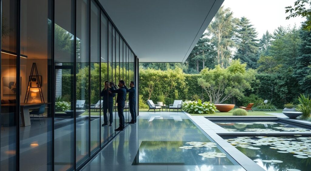 instalacao-profissional-1024x563 Casas Modernas com Pele de Vidro na Fachada: Elegância e Luz